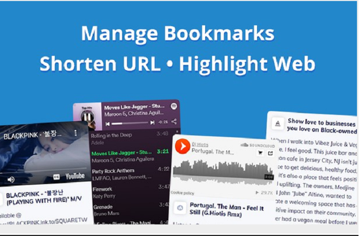 Bookmark manager Shorten URL Text highlight extension download