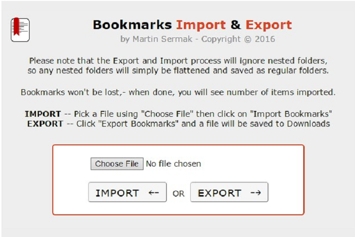 Bookmarks Import & Export extension download