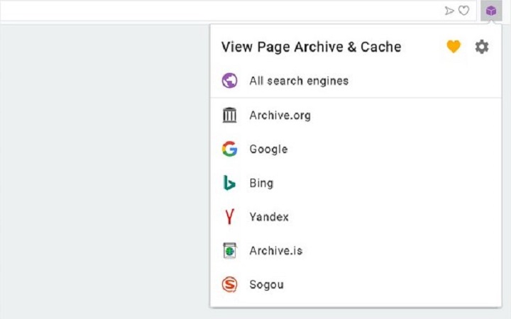 View Page Archive & Cache extension download.