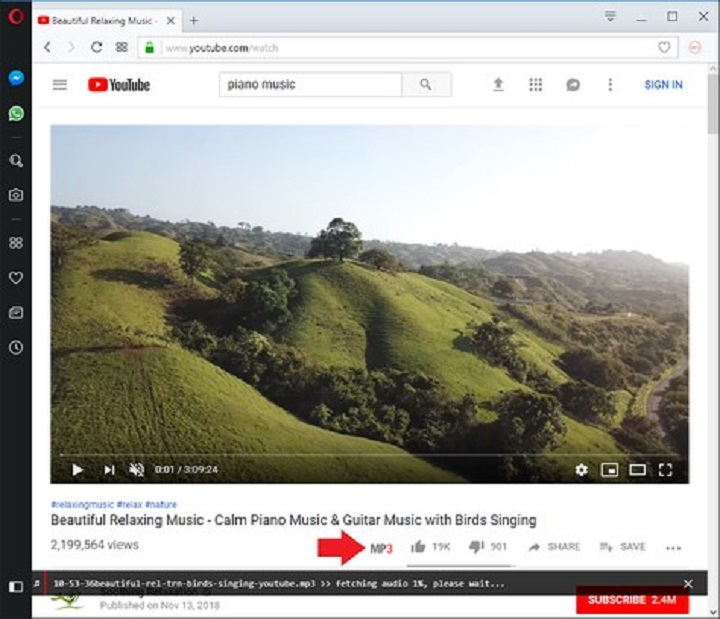 YouTube to MP3 extension download